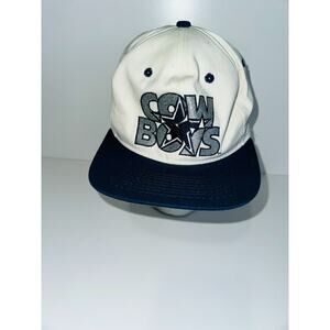 Vintage Dallas Cowboys Men's White/Black Adjustable Script Snapback Hat One Size